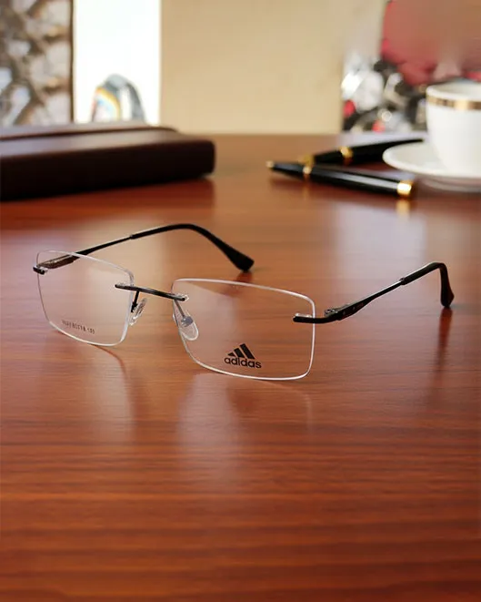 Adidas Executive Flex Rimless Glasses - Glass Round - Black Frame | Torongo