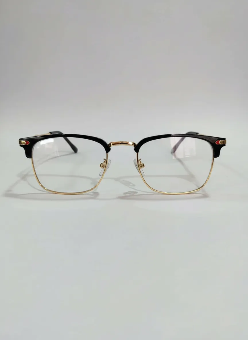 The Royal Clubmaster - Black & Gold Edition - Eyeglasses - Black and gold Frame | Torongo